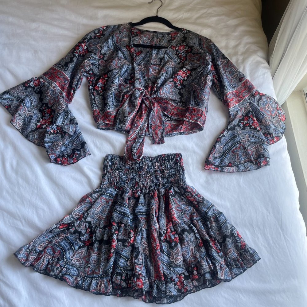 Asa Kaftans Unique matching set, skirt and top, one size fits all